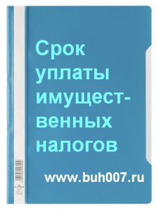 Cрок уплаты имущественных налогов