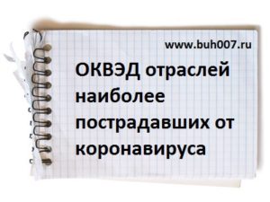 ОКВЭД отраслей экономики наиболее пострадавшие от распространения короновируса