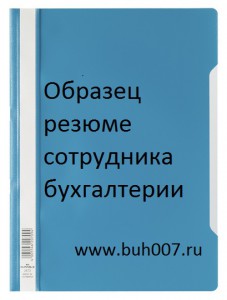 Образец резюме бухгалтера и главного бухгалтера